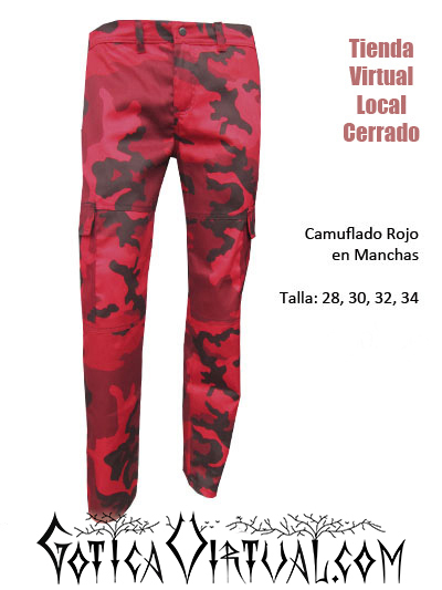 Pantalon Camuflado bogota rojo manchas ropa colombia comercio almacentes tiendas boutique masculino